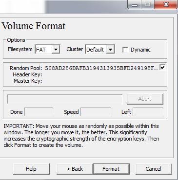 Step 2 krypter nyt vol krypt pw
